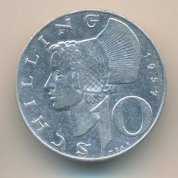 Австрия 10 шиллингов 1957 год