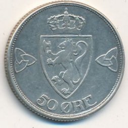 Норвегия 50 эре 1918 год