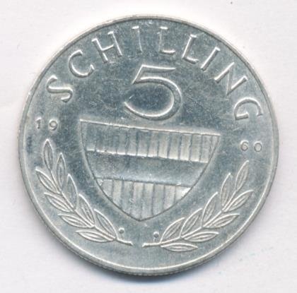 Австрия 5 шиллингов 1960 год