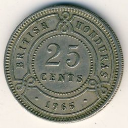 Британский Гондурас 25 центов 1965 год