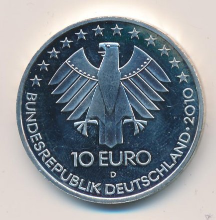 Германия 10 евро 2010 год - 175 лет Железной дороге