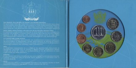 Набор из 9 евромонет Сан-Марино 2008 год - Земля голубая планета (в буклете)
