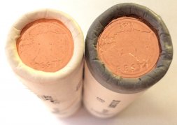 Набор из 2 банковских роллов 1 и 2 евроцента Эстонии 2012 (100 монет)