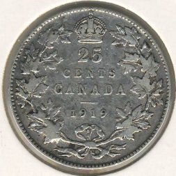 Канада 25 центов 1919 год