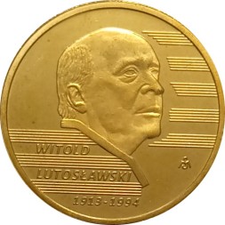 Монета Польша 2 злотых 2013 год - 100 лет со дня рождения Витольда Лютославского