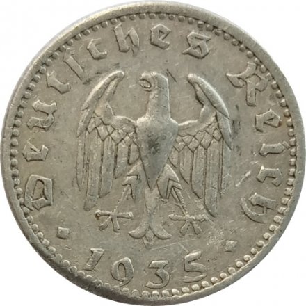 Третий Рейх 50 рейхспфеннигов 1935 год (F)