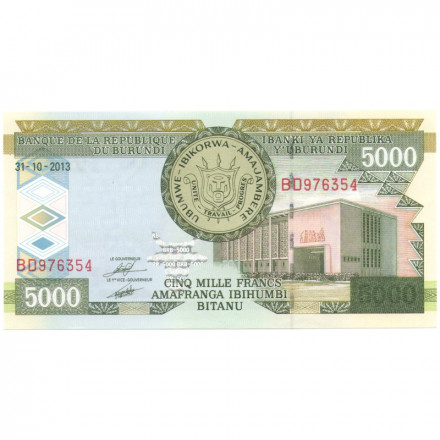 Бурунди 5000 франков 2013 год - UNC