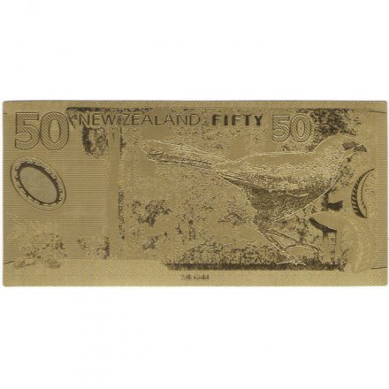 Сувенирная банкнота Новая Зеландия 50 долларов (золотые) - UNC