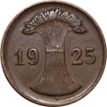 Веймарская республика 2 рейхспфеннига 1925 год (D)