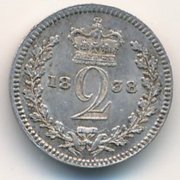 Великобритания 2 пенса 1838 год