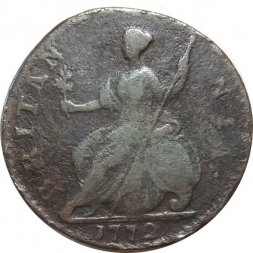 Великобритания 1/2 пенни 1772 год (Надпись на аверсе "GEORGIVS III REX")