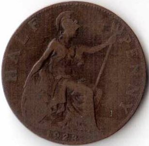Великобритания 1/2 пенни 1923 год