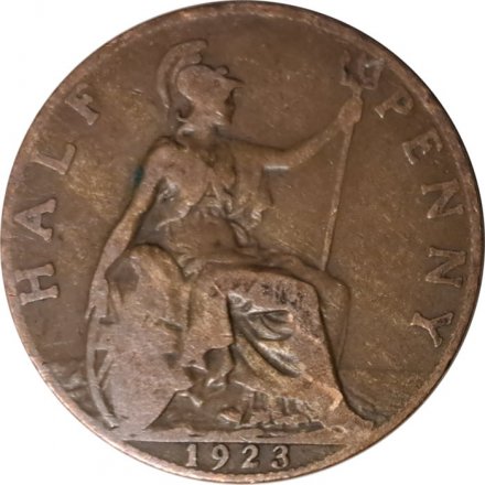 Великобритания 1/2 пенни 1923 год