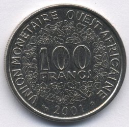 Западная Африка 100 франков 2001 год