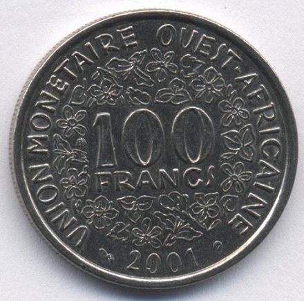 Западная Африка 100 франков 2001 год