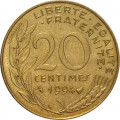Франция 20 сантимов 1994 год (&quot;Пчела&quot; справа от года)