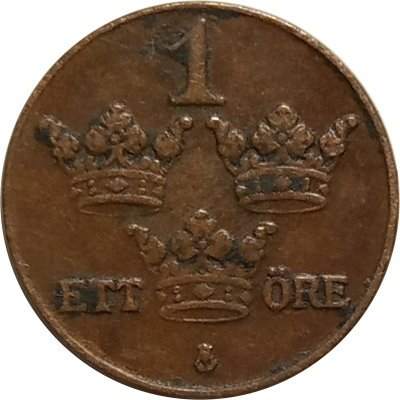 Швеция 1 эре 1936 год (6 - длинный хвост)