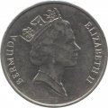 Бермудские острова 25 центов 1996 год - Белохвостый фаэтон