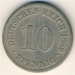 Германия 10 пфеннигов 1889 год (D)