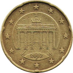 Германия 20 евроцентов 2002 год - J