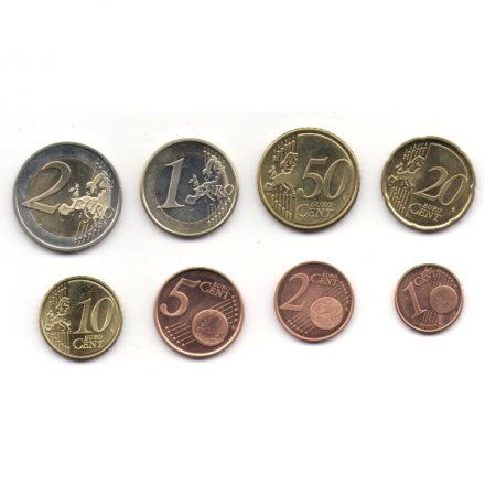 Набор из 8 евромонет Словении 2007-2009 год
