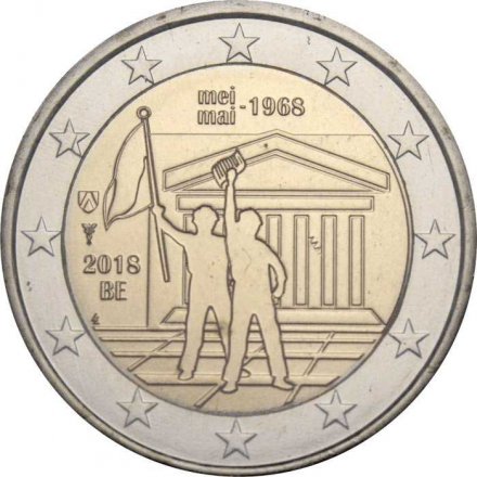 Бельгия 2 евро 2018 год - 50 лет студенческому волнению в мае 1968 года