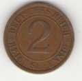 Веймарская республика 2 рейхспфеннига 1925 год (E)