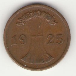 Веймарская республика 2 рейхспфеннига 1925 год (E)