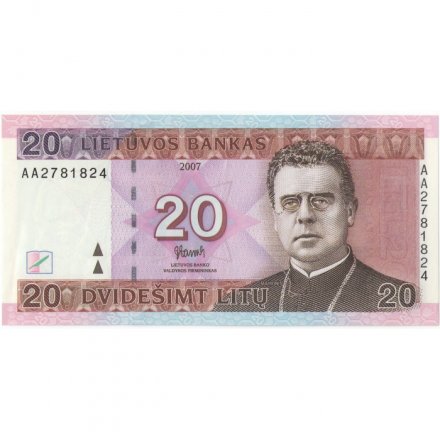 Литва 20 лит 2007 год - aUNC