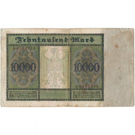Веймарская Республика 10000 марок 1922 год - (большой формат) F
