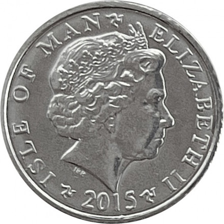Остров Мэн 5 пенсов 2015 год - Магнетик (отметка &quot;AA&quot; на реверсе)
