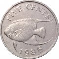 Бермудские острова 5 центов 1986 год