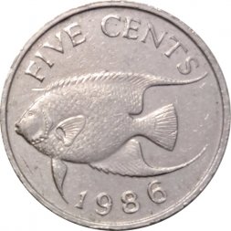 Бермудские острова 5 центов 1986 год