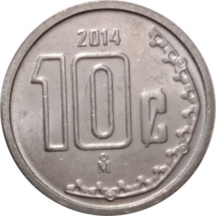 Мексика 10 сентаво 2014 год - Герб