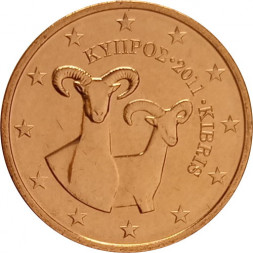 Кипр 2 евроцента 2011 год - Муфлоны UNC
