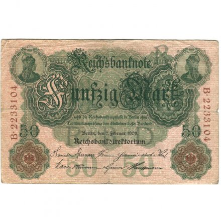 Германия 50 марок 1908 год - F