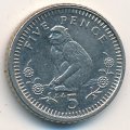 Гибралтар 5 пенсов 1990 год (АА)