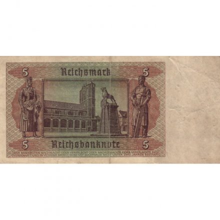 Третий Рейх (Германия) 5 марок 1939 - 1942 год VF