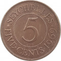 Сейшелы 5 центов 1969 год