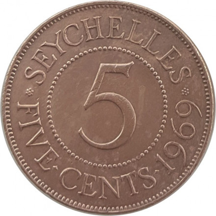 Сейшелы 5 центов 1969 год