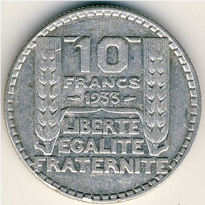 Франция 10 франков 1933 год