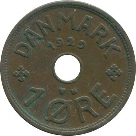 Дания 1 эре 1929 год - Король Кристиан X