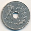 Дания 25 эре 1966 год - Король Фредерик IX (новый тип)