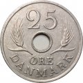 Дания 25 эре 1966 год - Король Фредерик IX (новый тип)