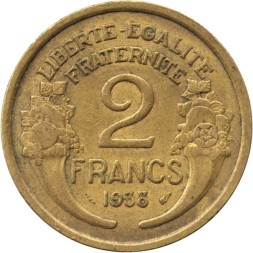 Франция 2 франка 1938 год