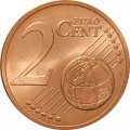 Эстония 2 евроцента 2015 год - Контурная карта Эстонии