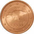 Эстония 2 евроцента 2015 год - Контурная карта Эстонии