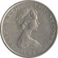 Остров Мэн 10 пенсов 1976 год (Отметка монетного двора на обеих сторонах монеты)