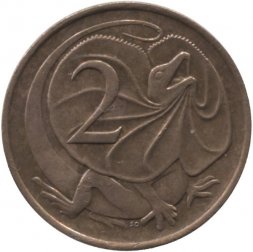 Австралия 2 цента 1967 год - Плащеносная ящерица