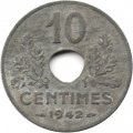 Франция 10 сантимов 1942 год (ÉTAT FRANÇAIS)